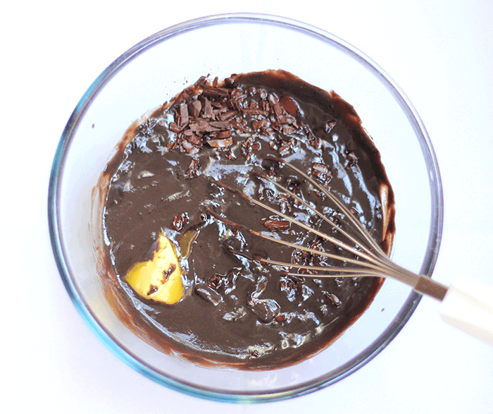 step by step shots showing how to make chocolate pudding