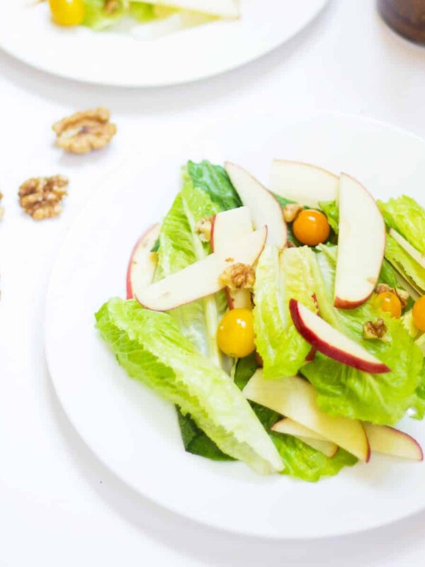 Apple Walnut Summer Salad served in white bowls