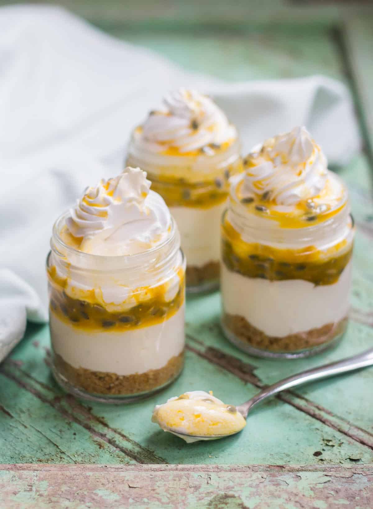 The cheesecake served in jars - which makes it really portable.