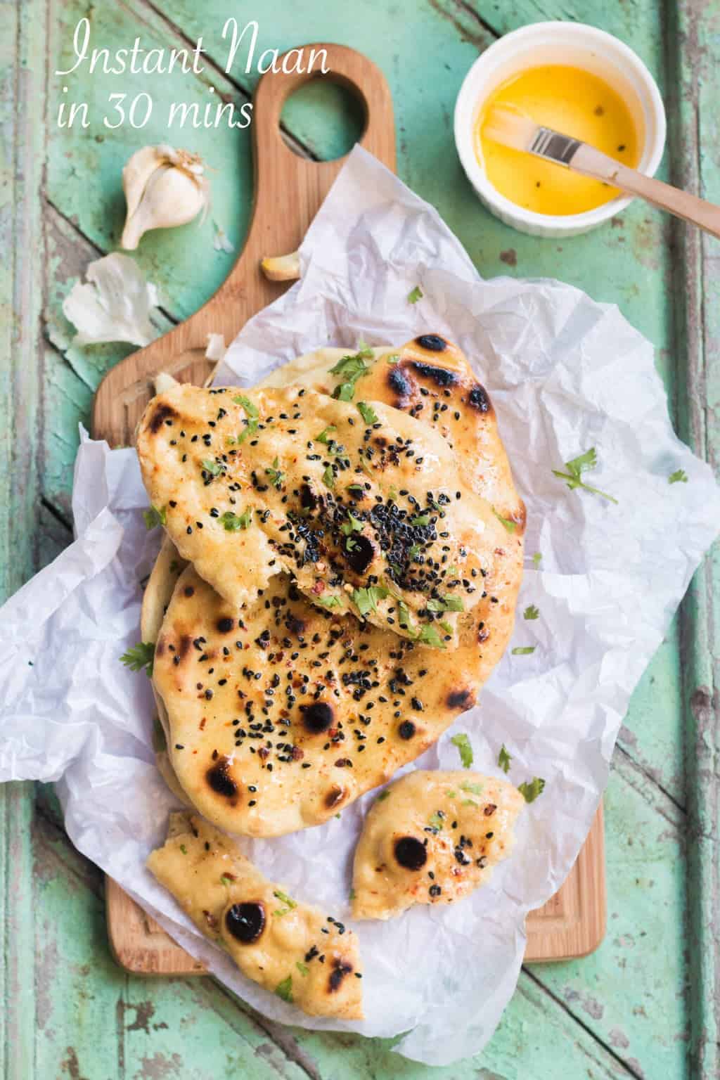 The naan bread made without yeast.