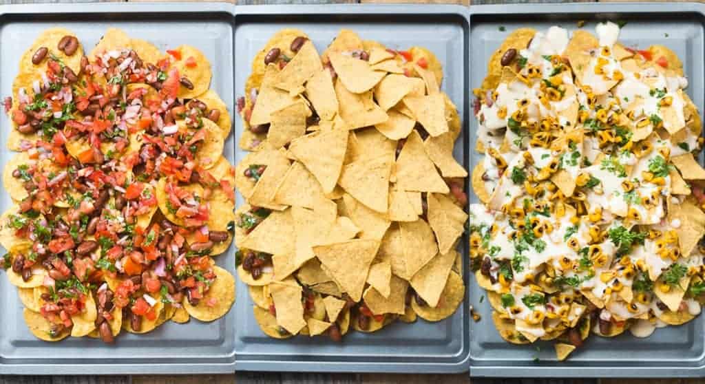 loaded nachos served in a tray