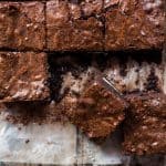 Oreo brownie, sliced.