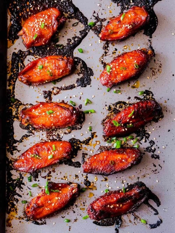 Korean Baked Gochujang Chicken Wings baked to perfection.