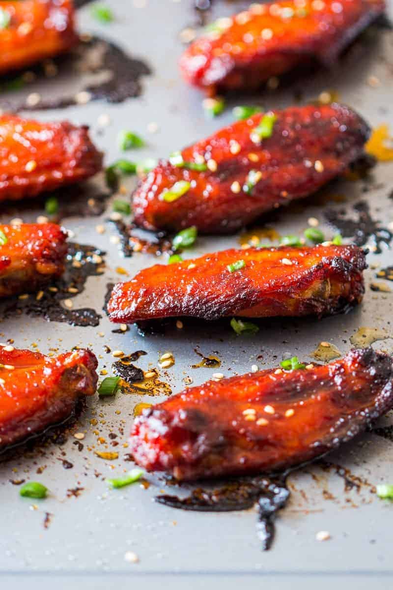 Baked Korean Gochujang Chicken Wings Spicy, crispy, full of umami and insanely addictive Korean baked gochujang chicken wings. You'll never go back to having wings any other way!