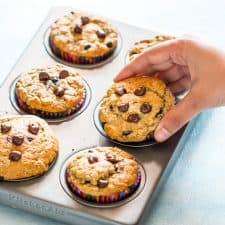 The muffins fresh out of the oven.