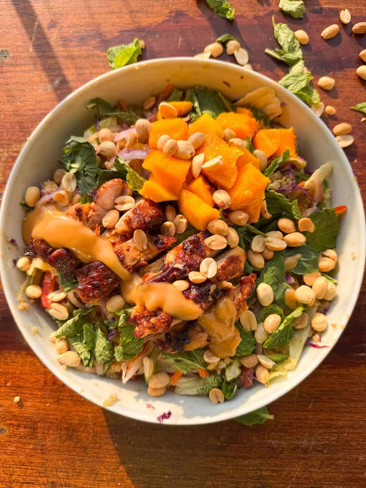 an image of thai mango quinoa salad in a bowl