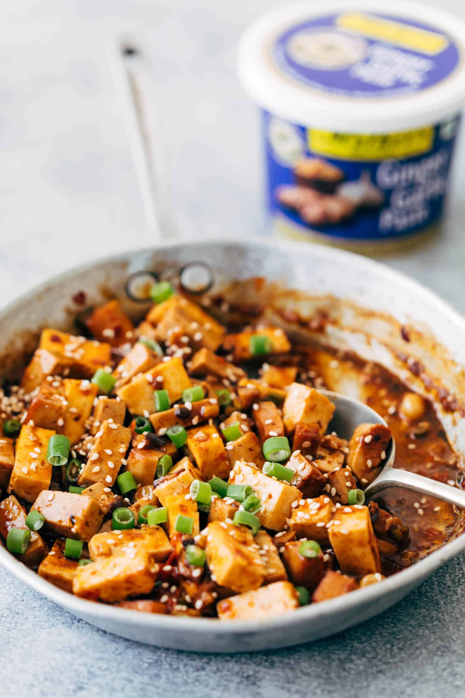 These vegetarian mapo tofu lettuce wraps double up as appetizer and dinner and use shiitake mushrooms instead of pork for that same great taste! Vegan and Gluten Free too.