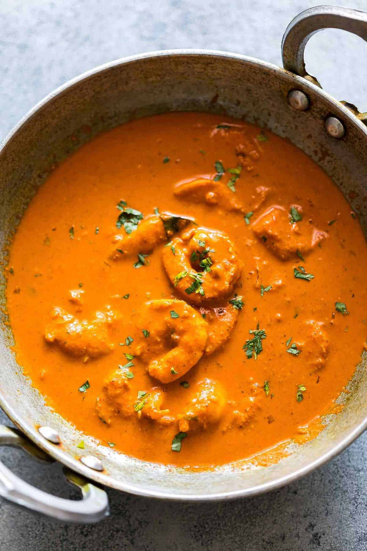 Goan prawn curry pictured in the wok that it was cooked in