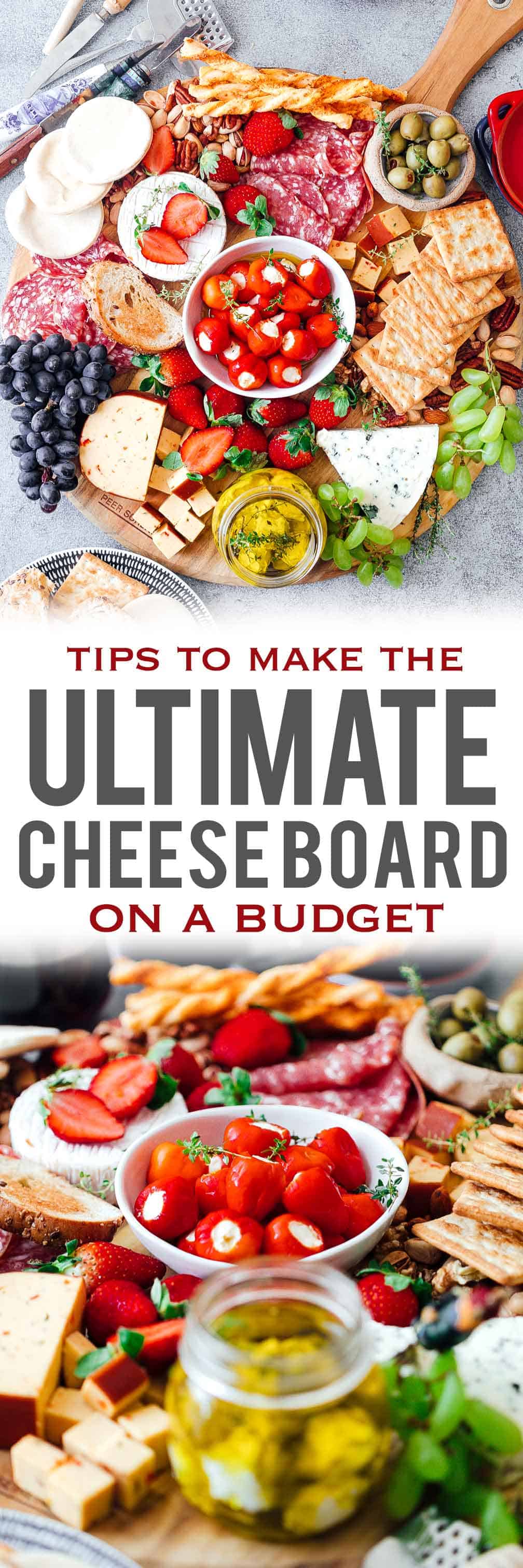 Learn how to make the Ultimate Wine and Cheese Board on a budget with simple tips and tricks. You'll be a DIY cheeseboard ninja by the end of this detailed post. Perfect for Christmas holidays, as a party appetizer for a crowd or for a romantic dinner date.