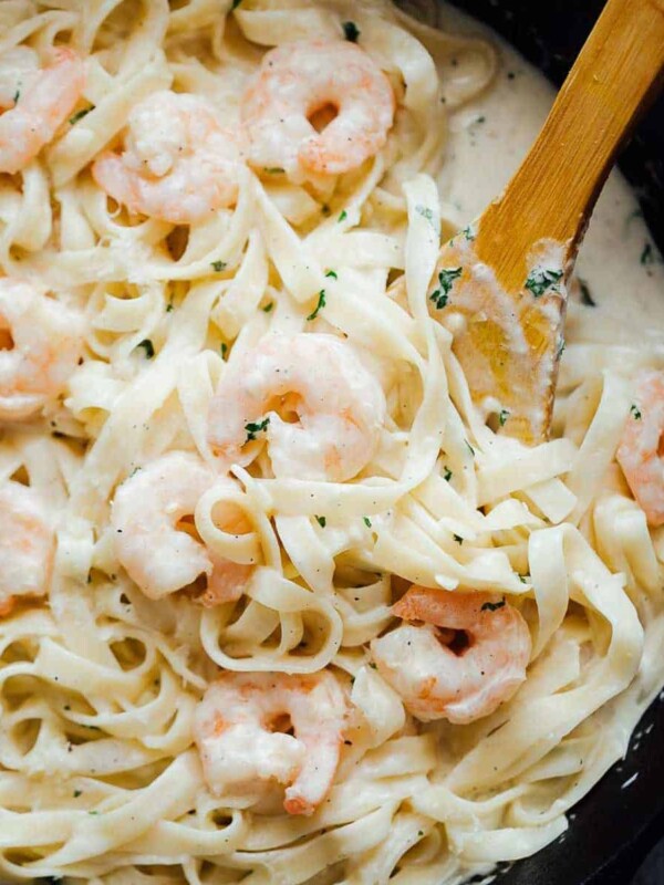 Creamy prawn scampi pasta (shrimp) final picture of the dish