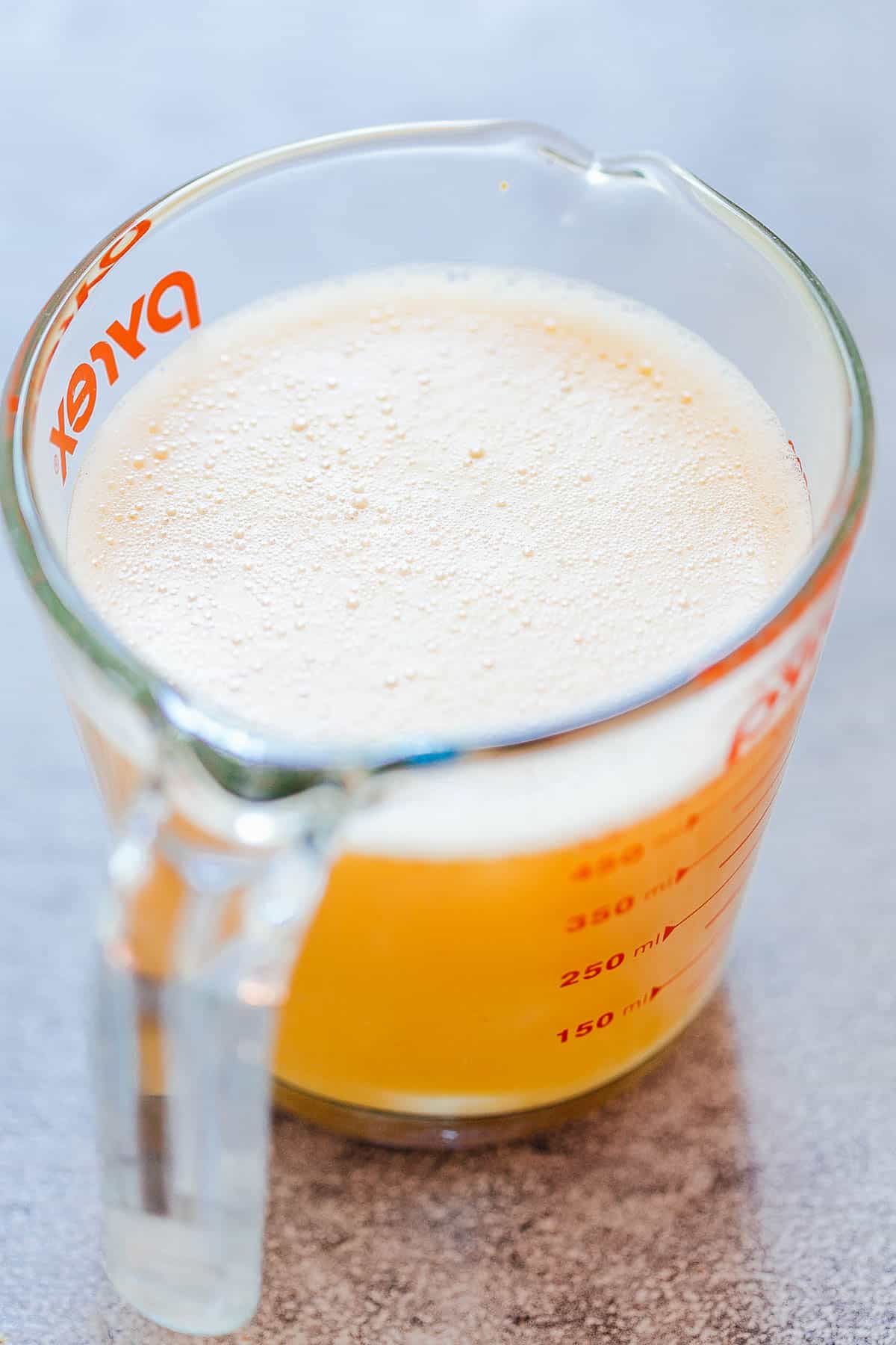 Foamy eggs whisked for denver omelet breakfast casserole