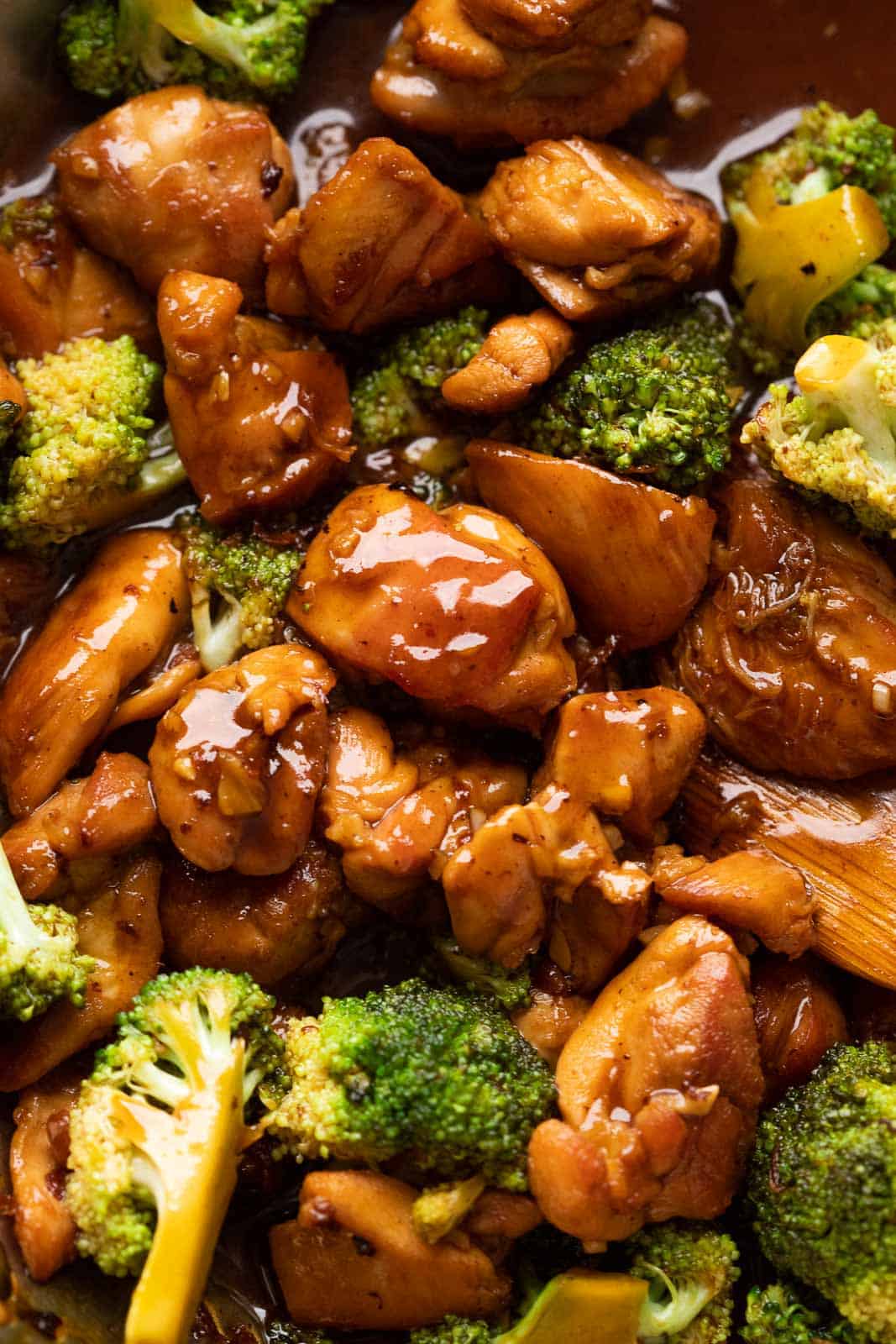 Closeup of teriyaki chicken