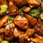 Closeup of teriyaki chicken