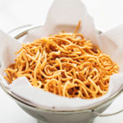 Crispy Fried Noodles on tissue paper