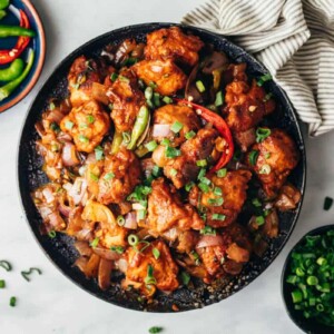 Easy Chinese Chilli Chicken Dry in a black wok.