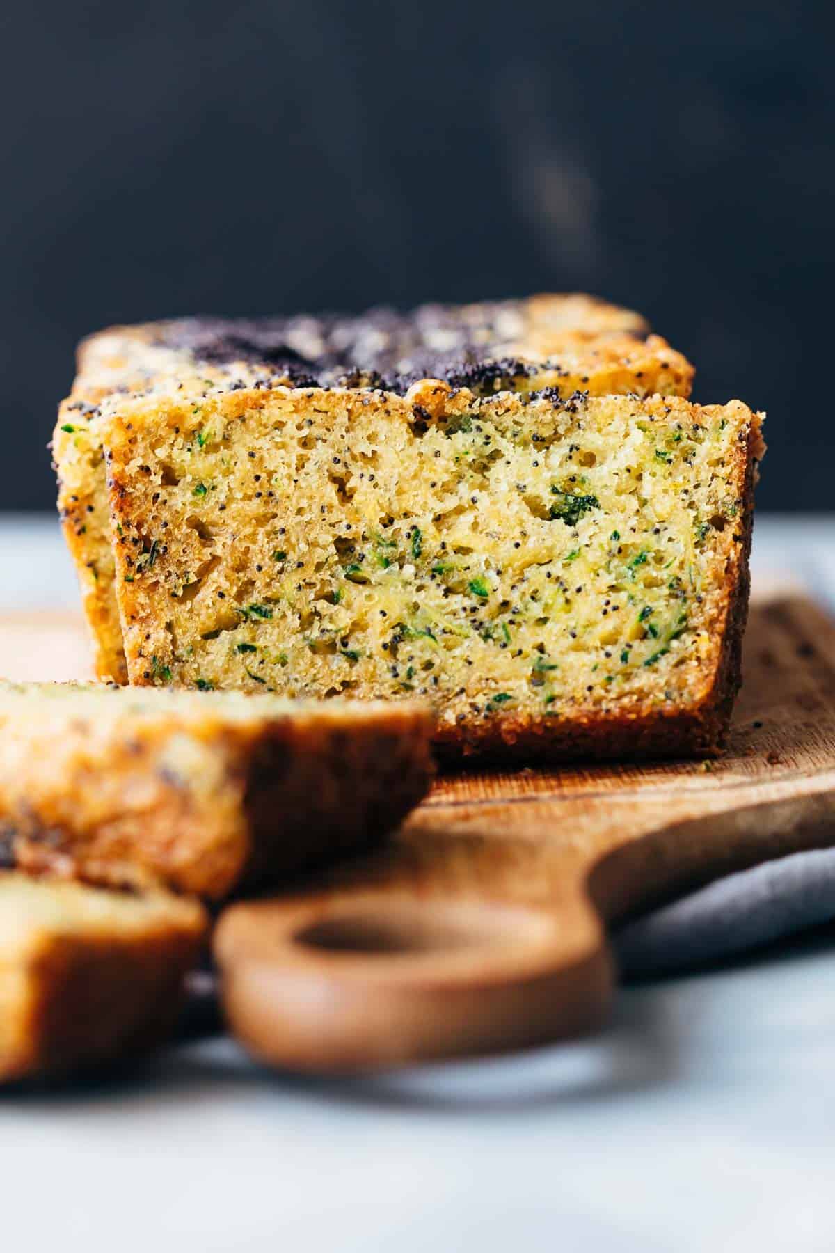 Lemon zucchini bread with poppy seeds