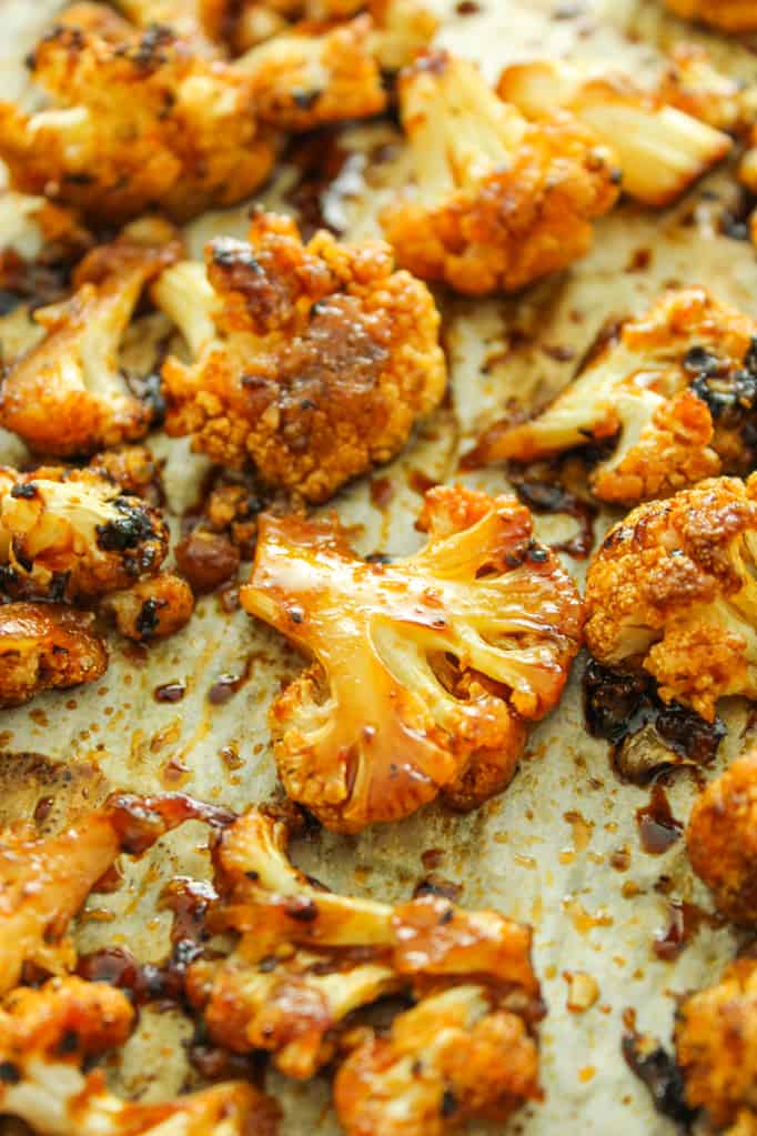 Sweet Spicy baked cauliflower - healthy cauliflower recipes