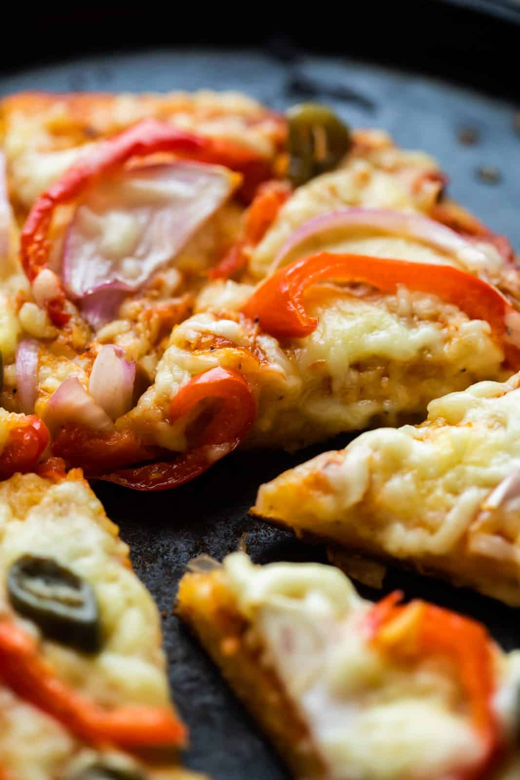 Closeup of no yeast pizza
