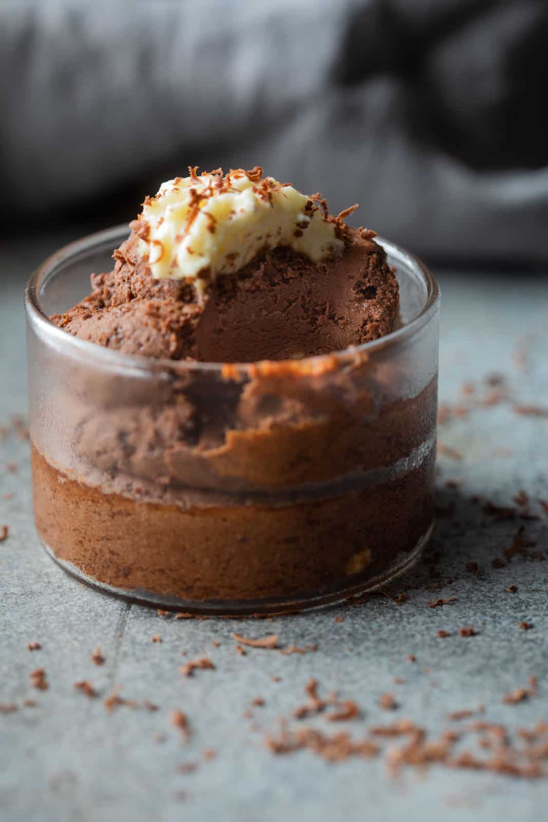 closeup of the texture of chocolate mousse