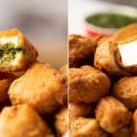Paneer pakora photographed two ways