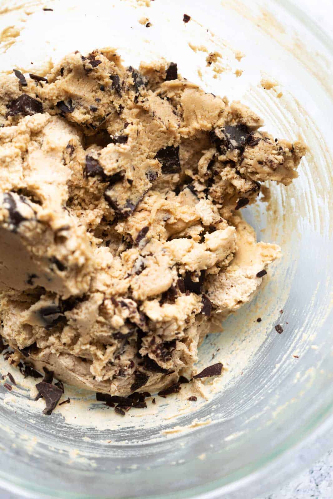 Chilled cookie dough in a bowl