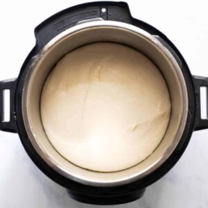 Proofed bread dough in the Instant Pot