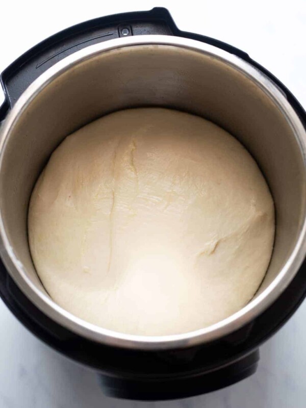 Proofed bread dough in the Instant Pot