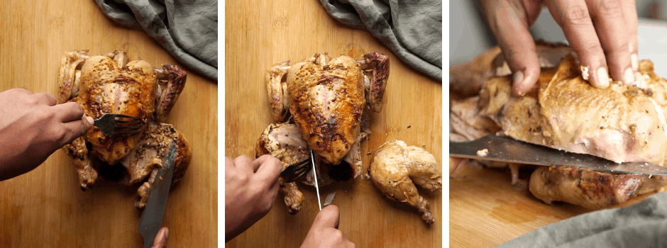 steps to carve the chicken