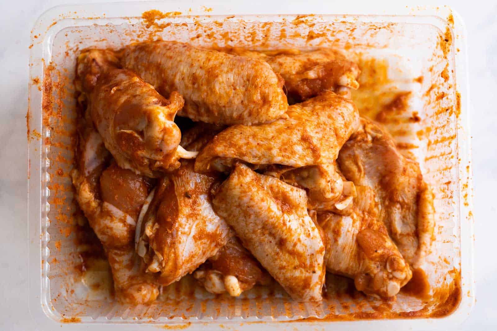 Marinated Chicken Wings in a disposable container