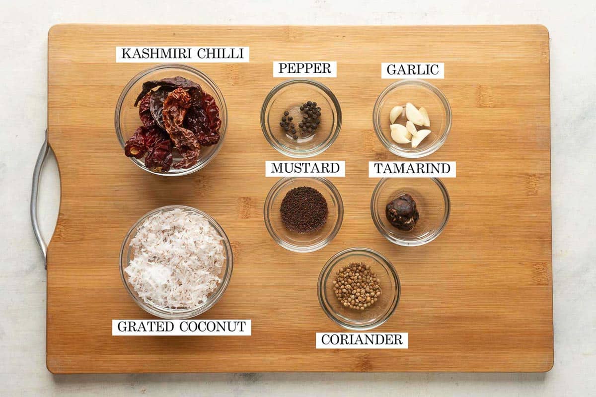 Ingredients for the fish curry