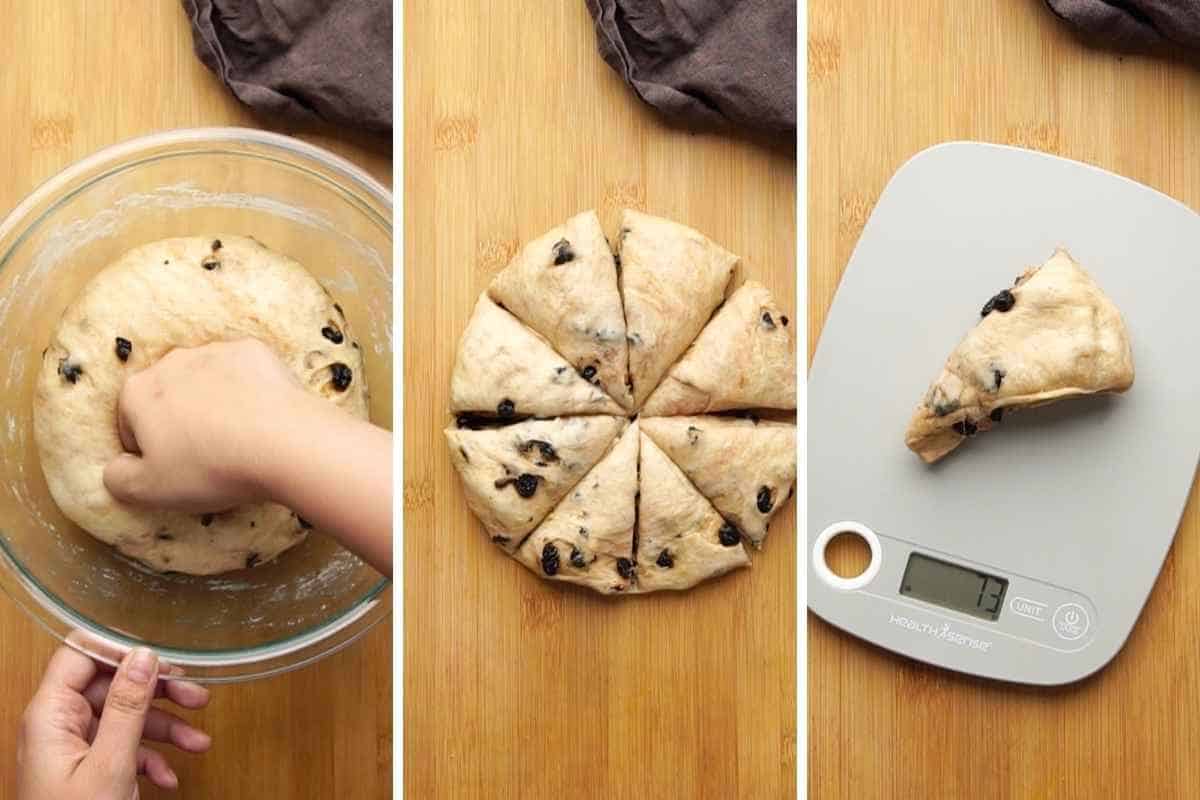 step by step images collage of baking bread