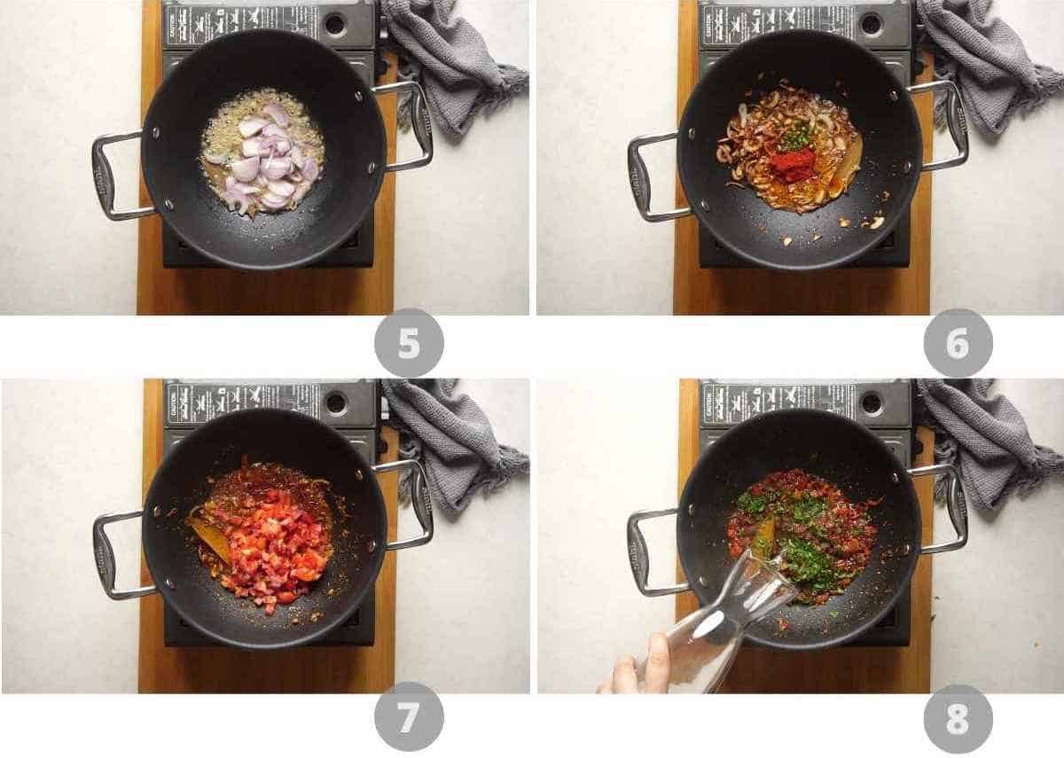Step-by-step picture collage showing how to make Langar wali Dal