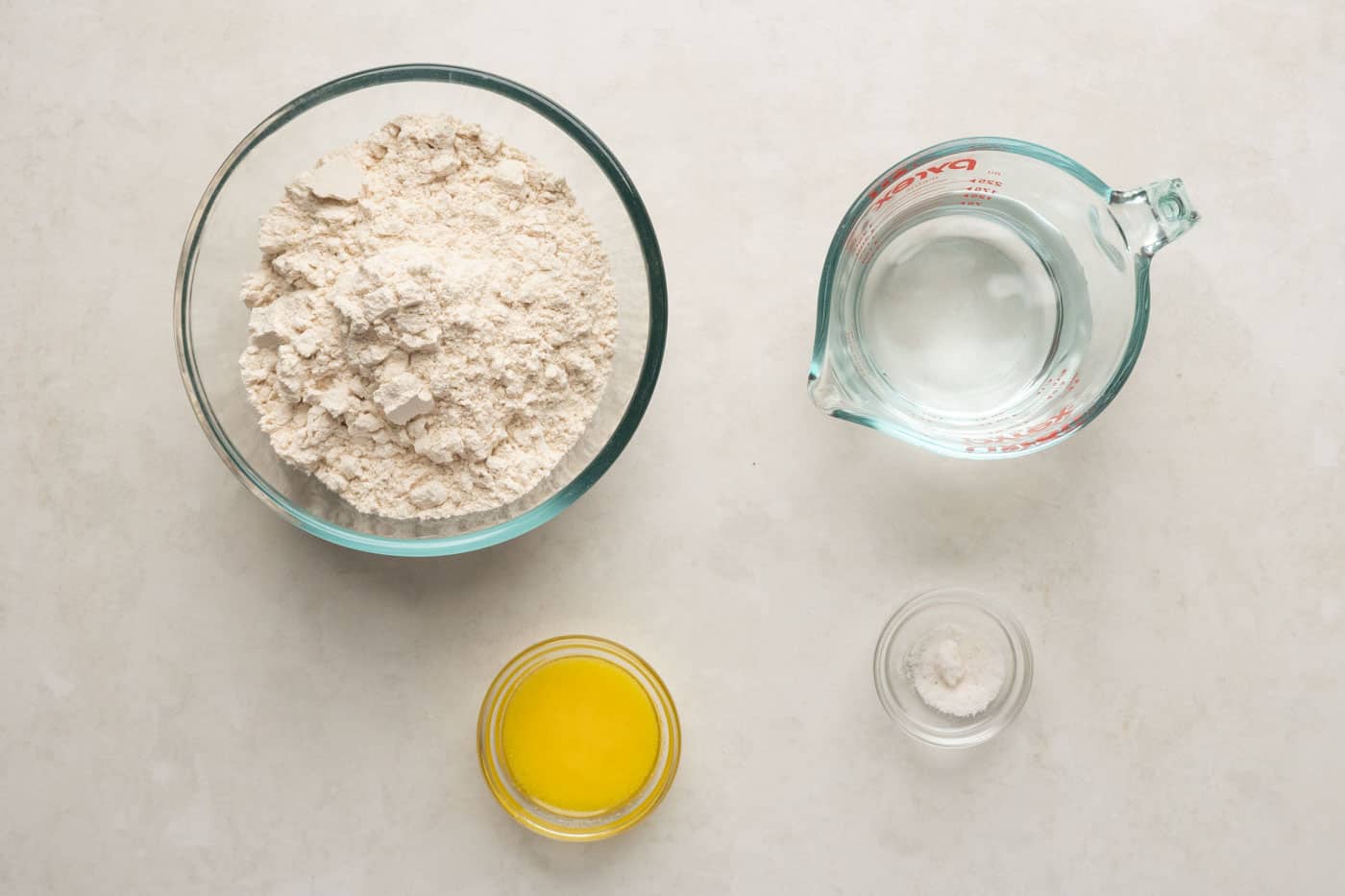 Picture of all the ingredients of lachha paratha