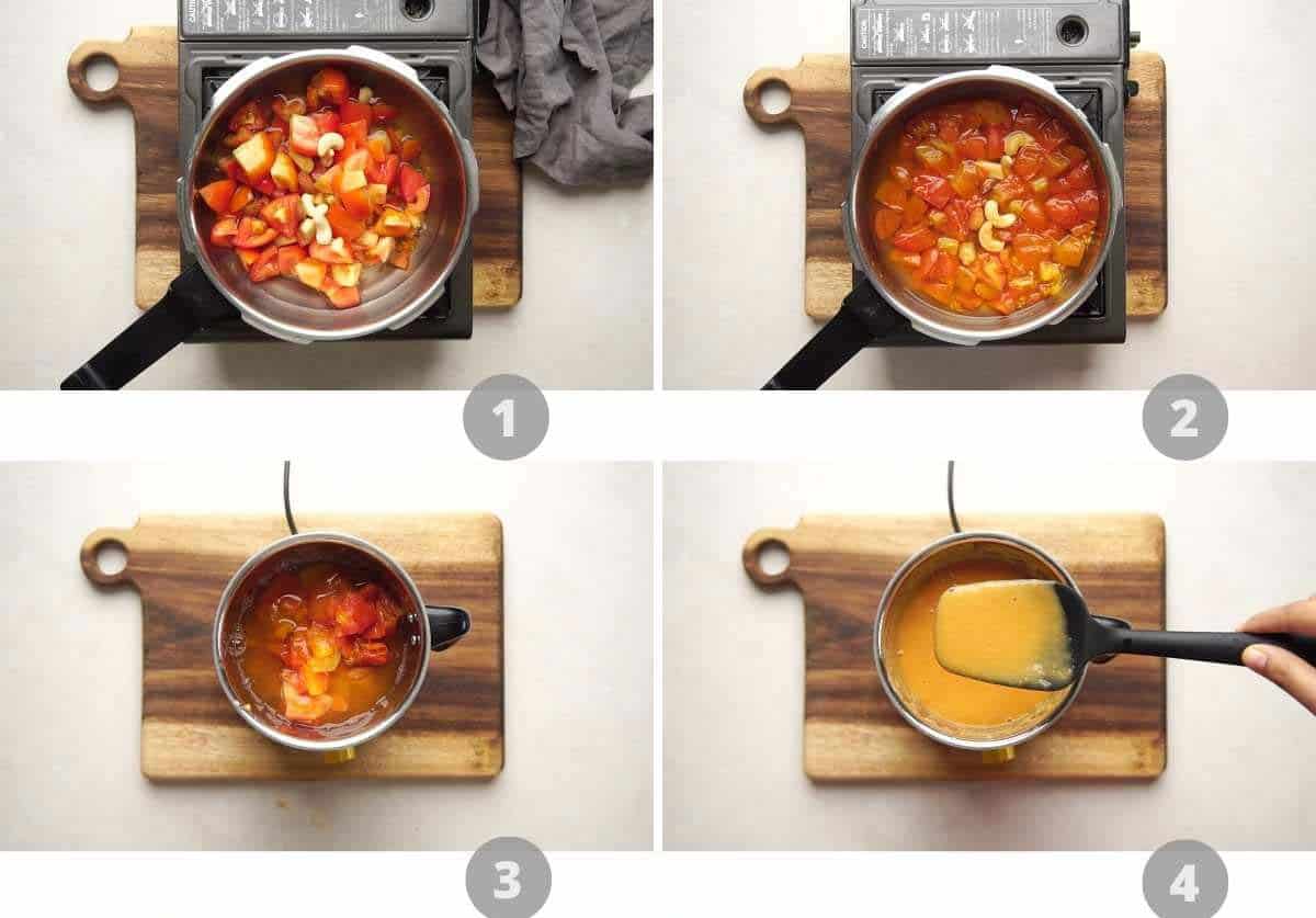 Step by step picture collage showing how to make shaam savera