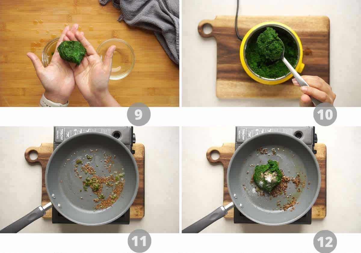 Step by step picture collage showing how to make shaam savera