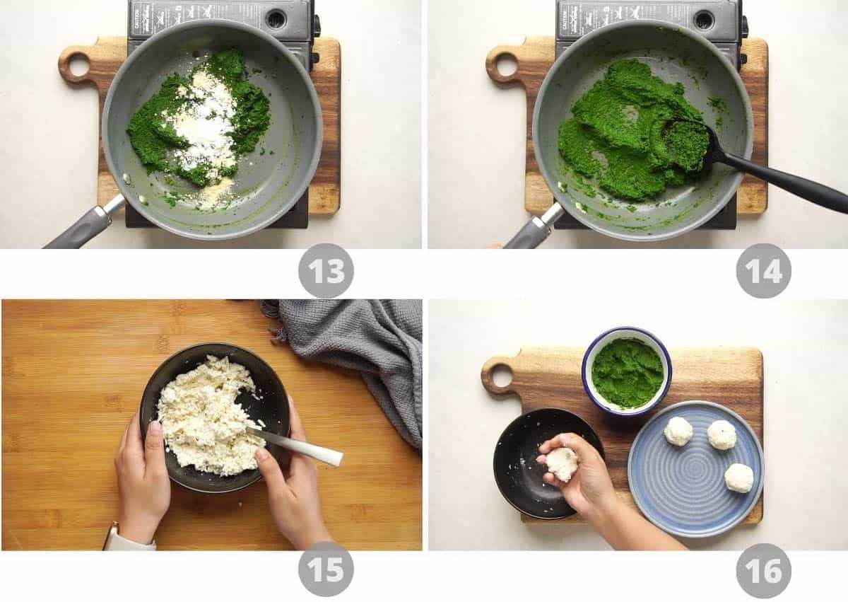 Step by step picture collage showing how to make shaam savera