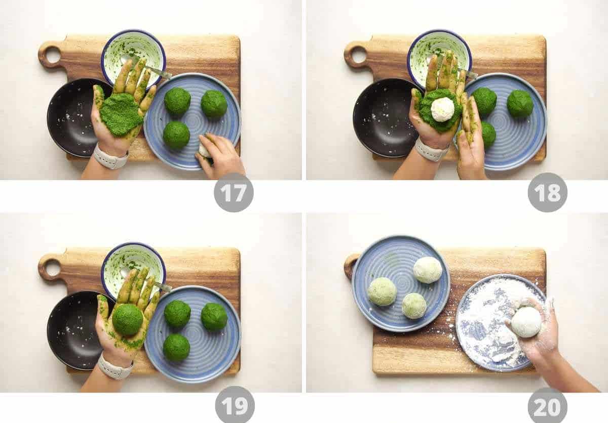 Step by step picture collage showing how to make shaam savera