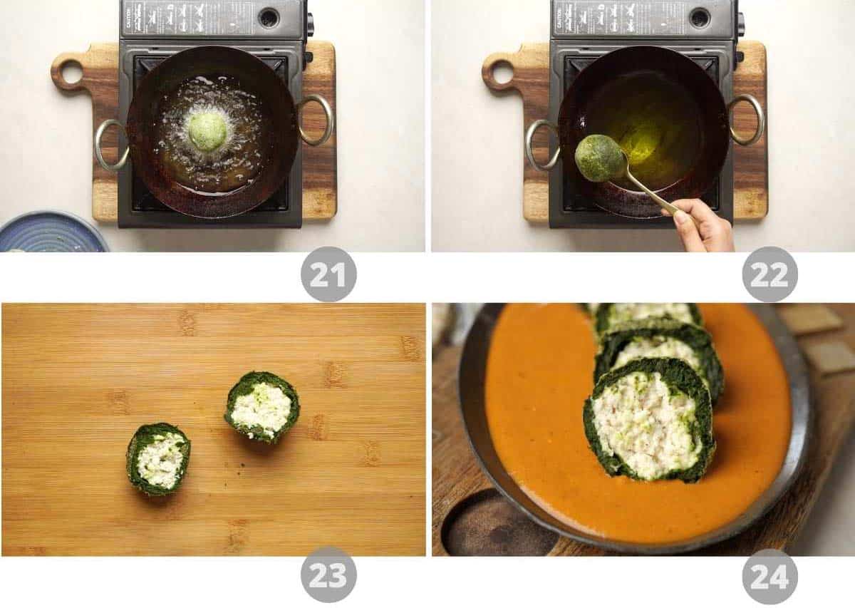 Step by step picture collage showing how to make shaam savera