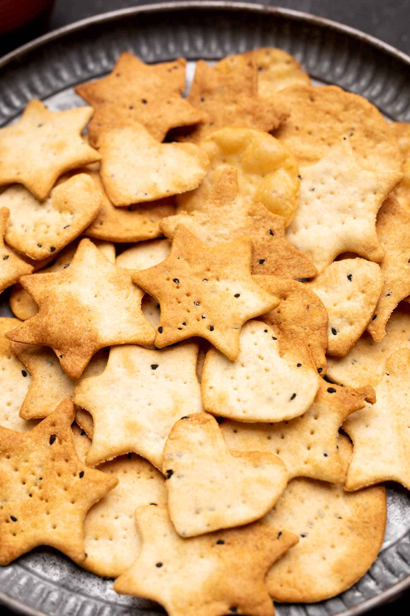 Close up of air fried papdi