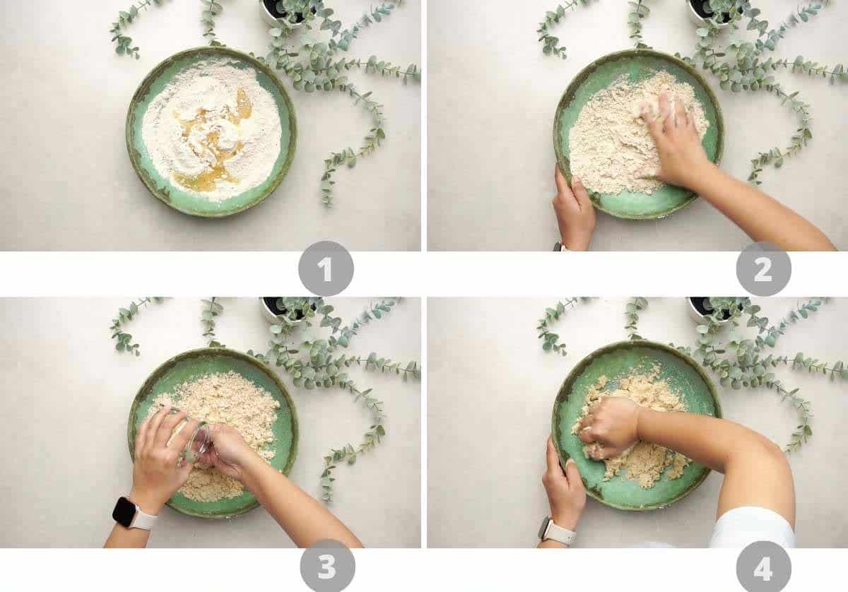 Step by step picture collage showing how to make papdi in the air fryer