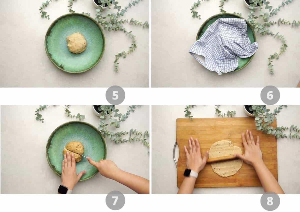 Step by step picture collage showing how to make papdi in the air fryer