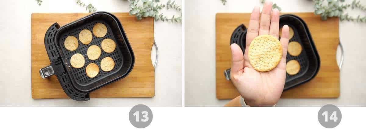 Step by step picture collage showing how to make papdi in the air fryer