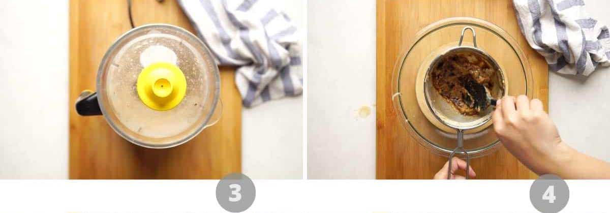 Step by step picture collage showing how to make tamarind chutney