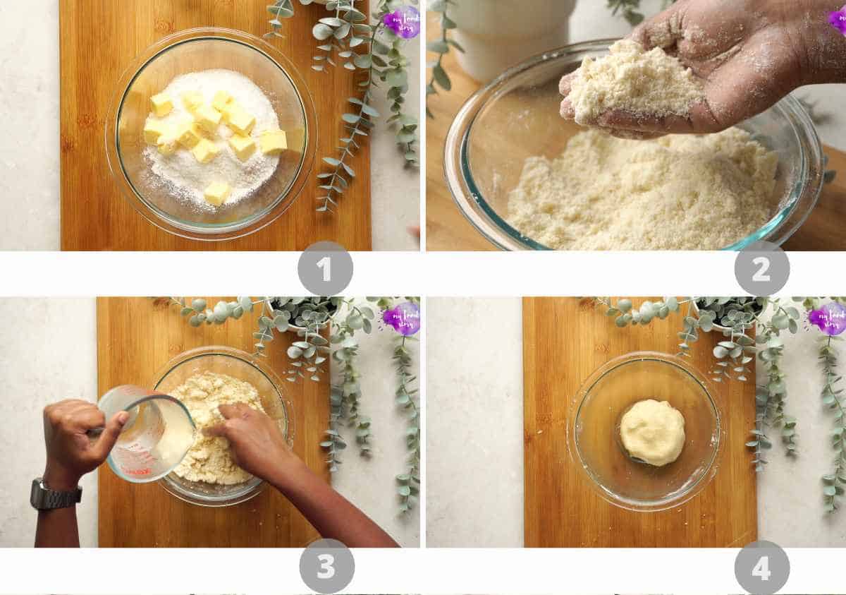 step by step images collage for apple pie chips