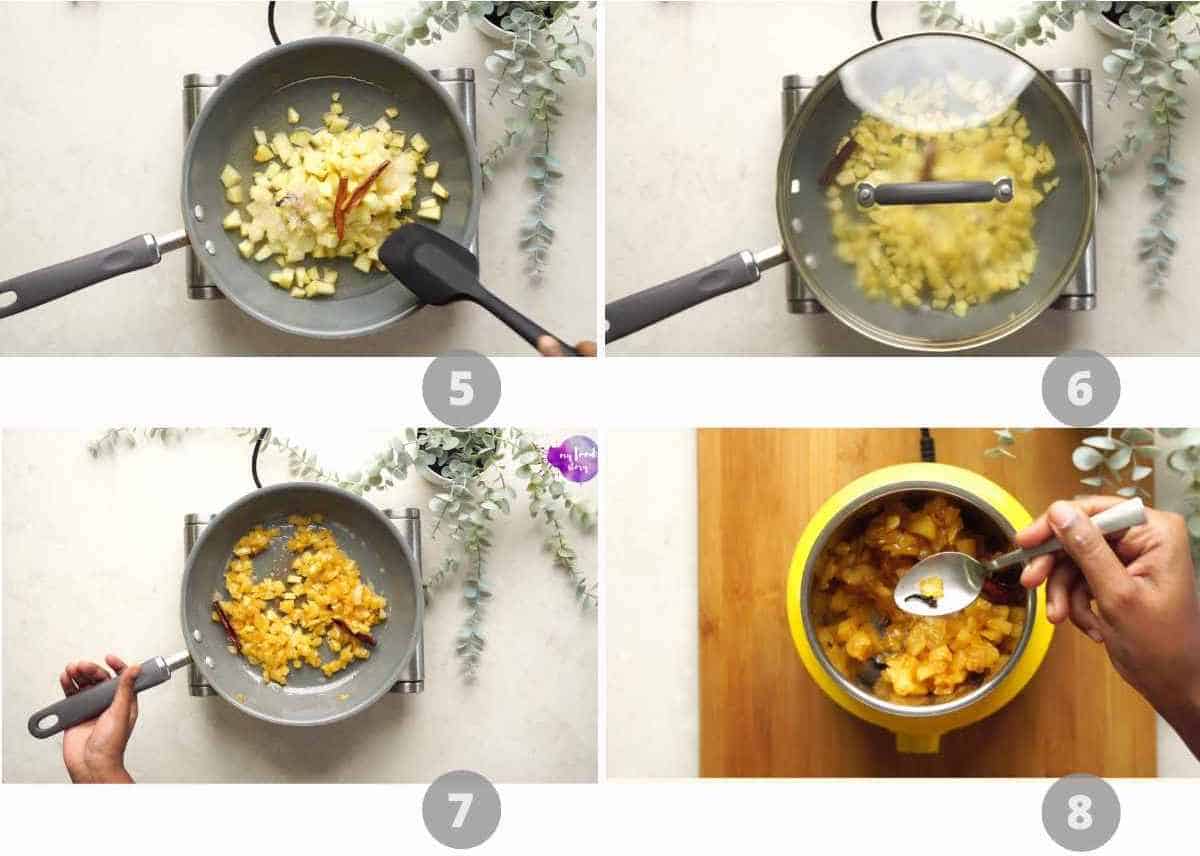 step by step images collage for apple pie chips