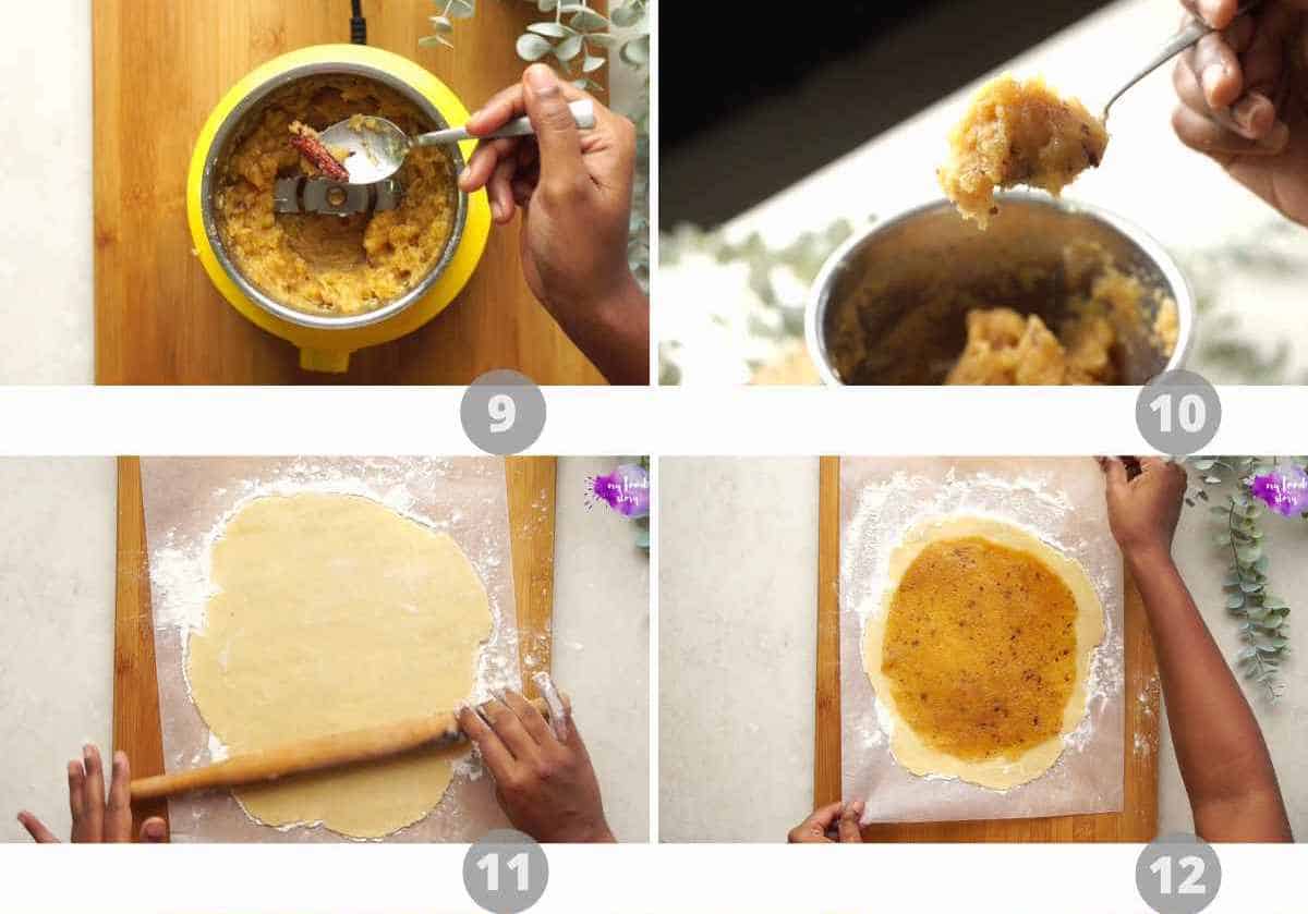 step by step images collage for apple pie chips