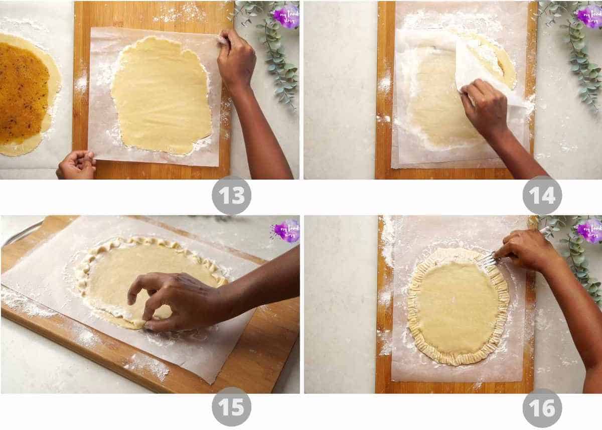 step by step images collage for apple pie chips