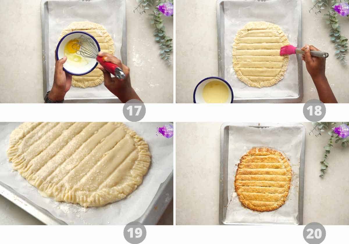 step by step images collage for apple pie chips