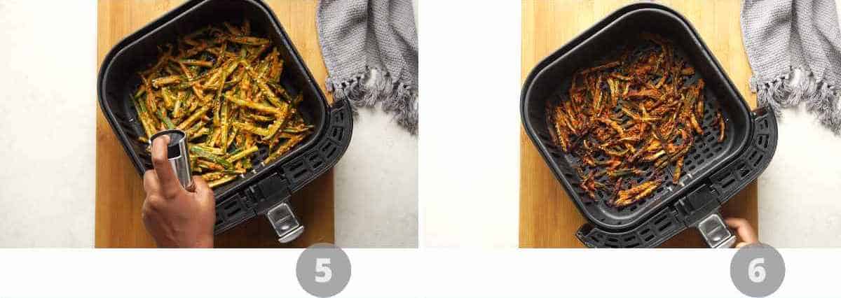step by step images for air fryer kurkuri bhindi