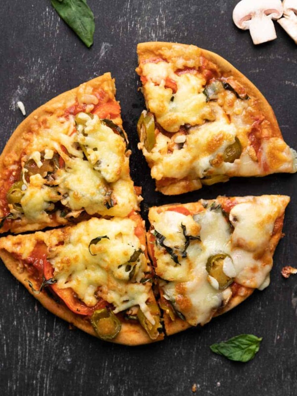 No yeast Pizza cooked in an air fryer